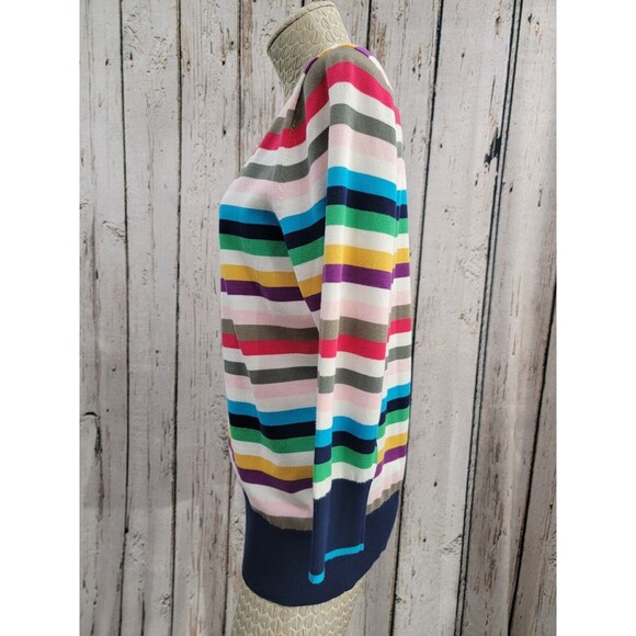 LANDS' END M Multicolor Striped Crewneck Knit Sweater Pullover Top Jumper EUC - Picture 7 of 11